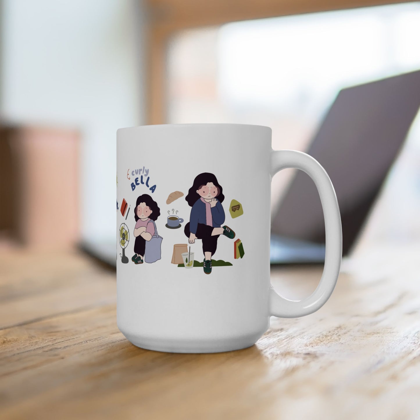 Curly Bella - Ceramic Mug 15 oz