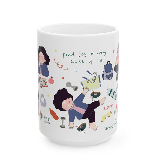 Curly Bella - Ceramic Mug 15 oz