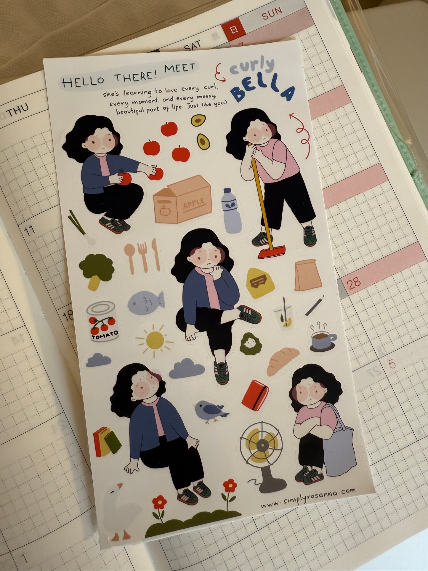 Curly Bella - Sticker Sheet