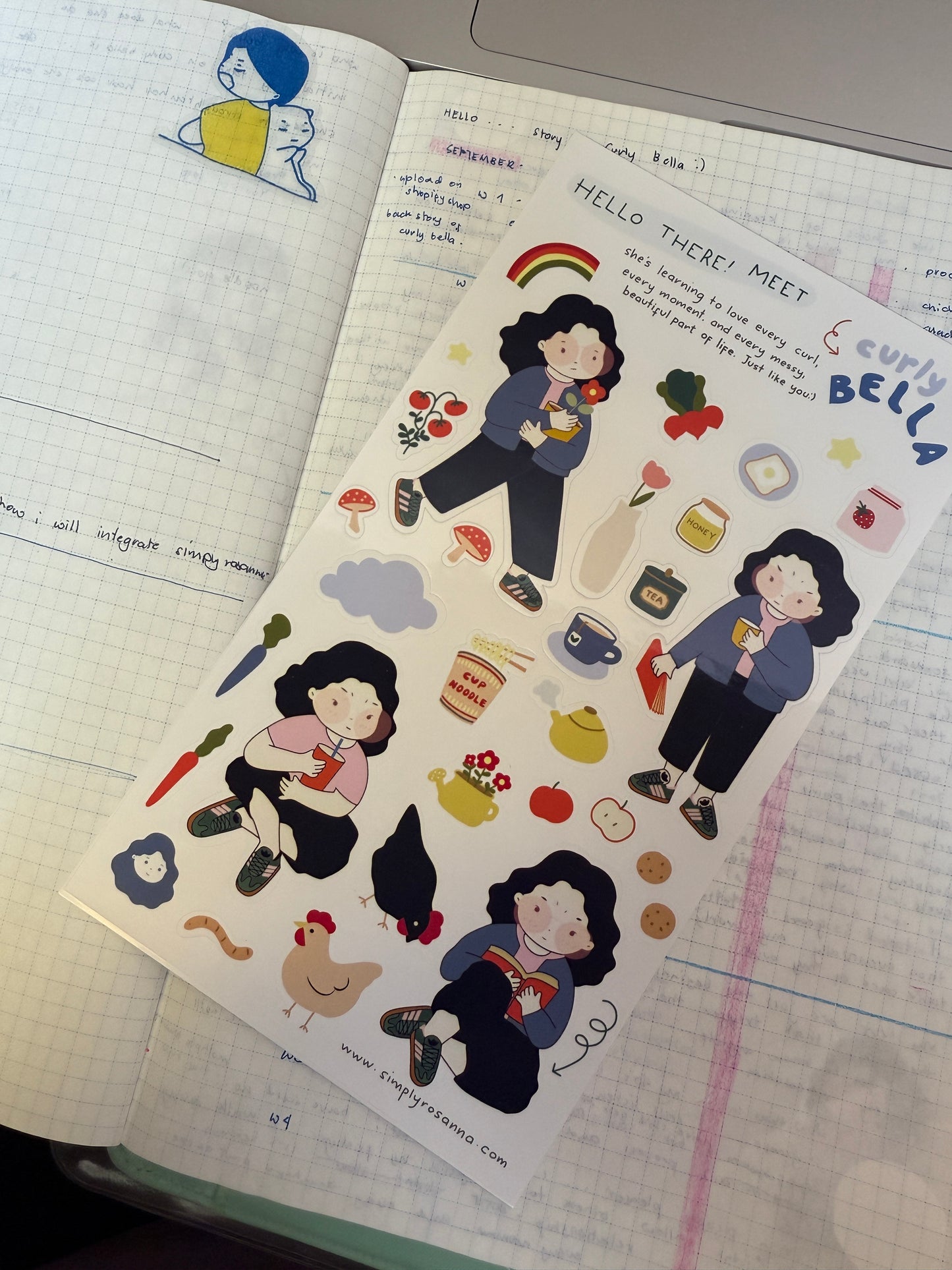 Curly Bella - Sticker Sheet