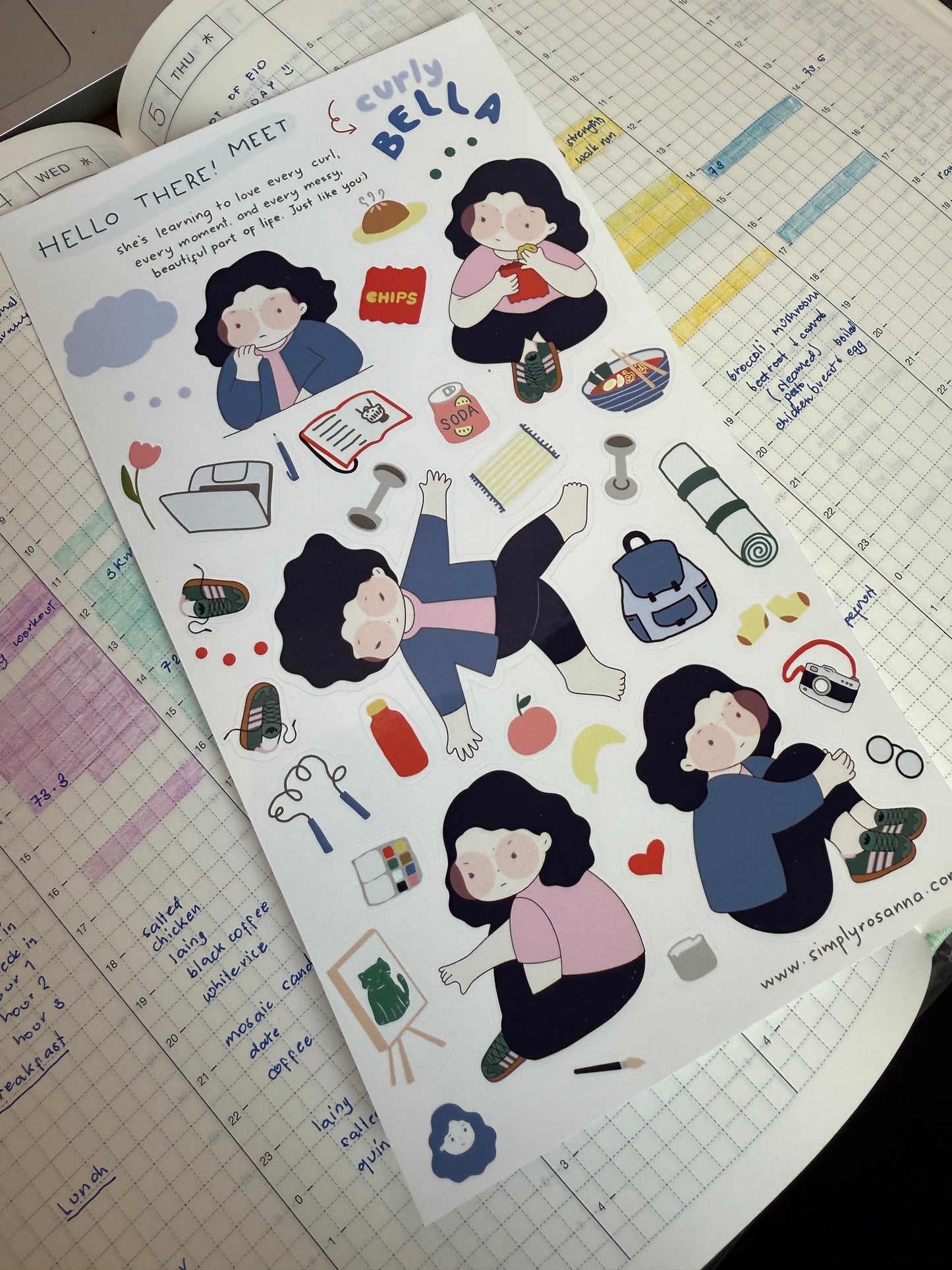 Curly Bella - Sticker Sheet