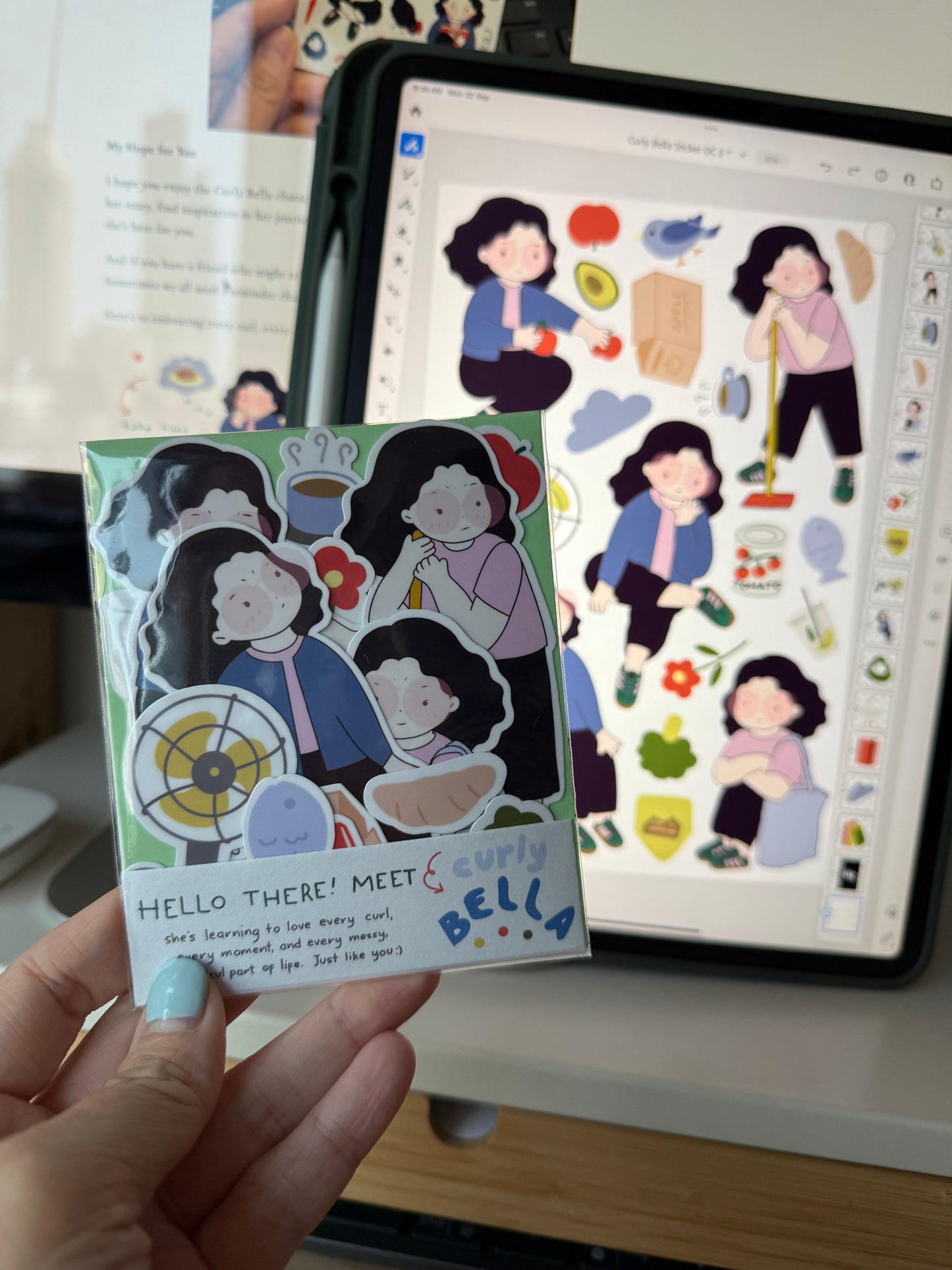 Curly Bella – Die-Cut Sticker Set | Waterproof & Weatherproof