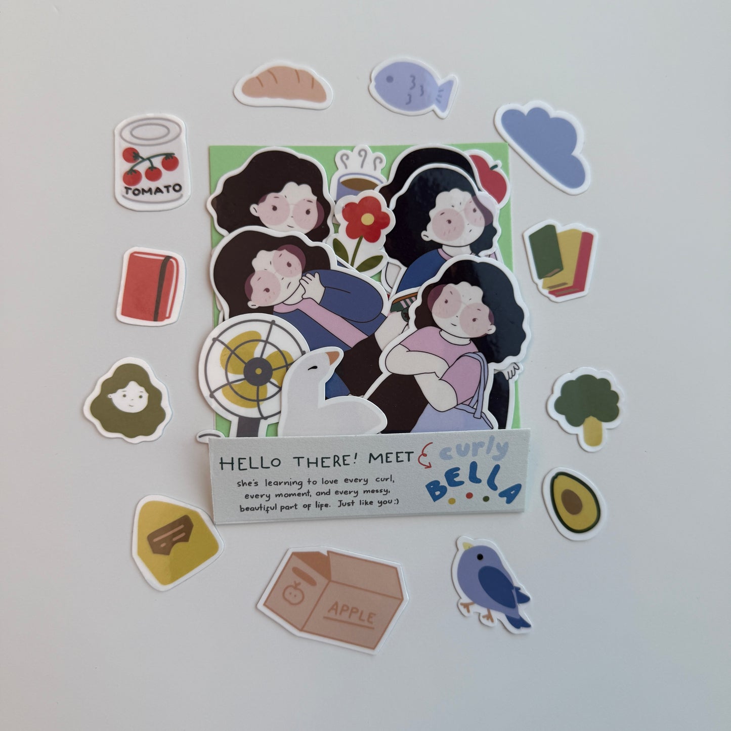Curly Bella – Die-Cut Sticker Set | Waterproof & Weatherproof