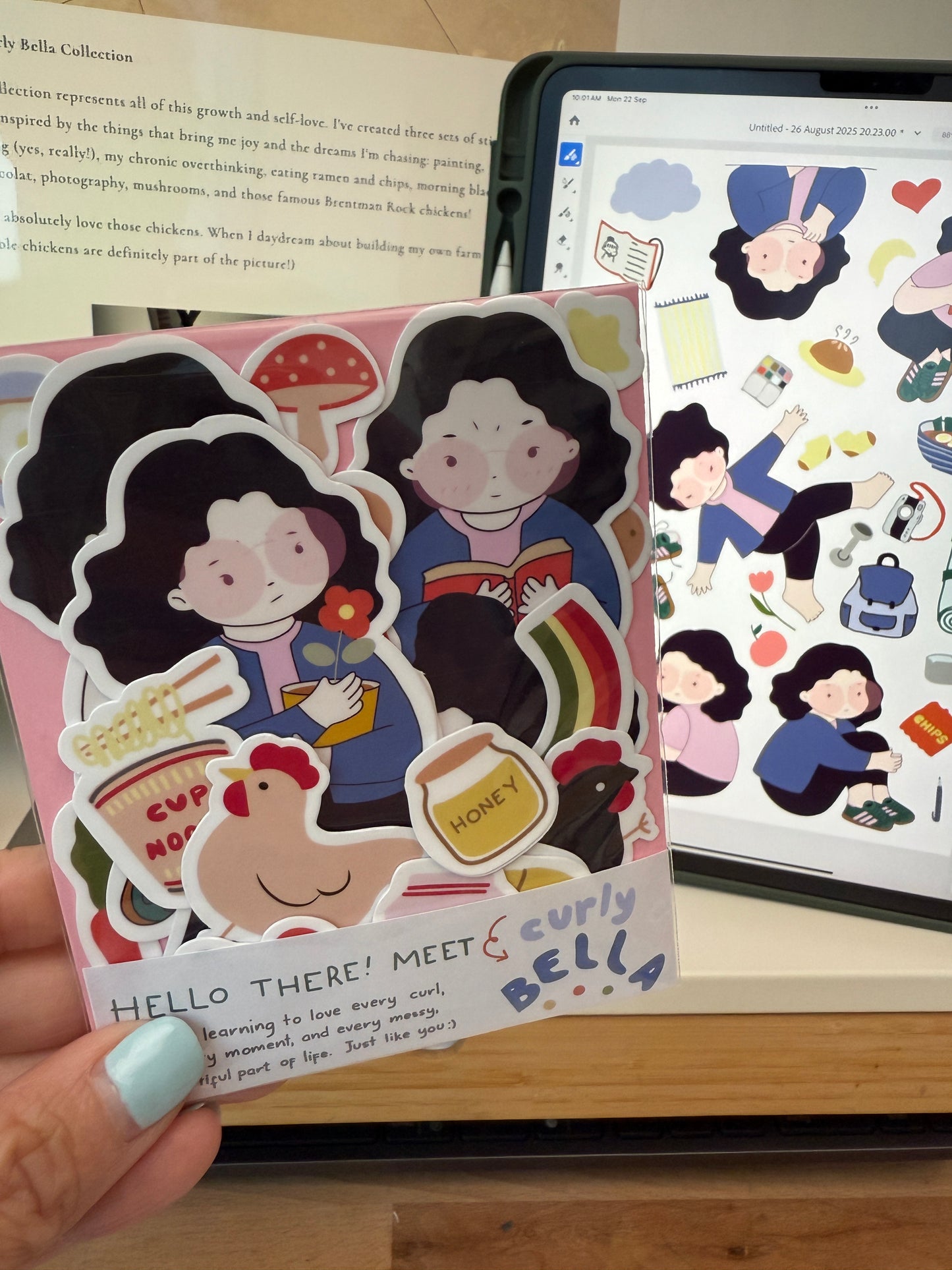 Curly Bella – Die-Cut Sticker Set | Waterproof & Weatherproof