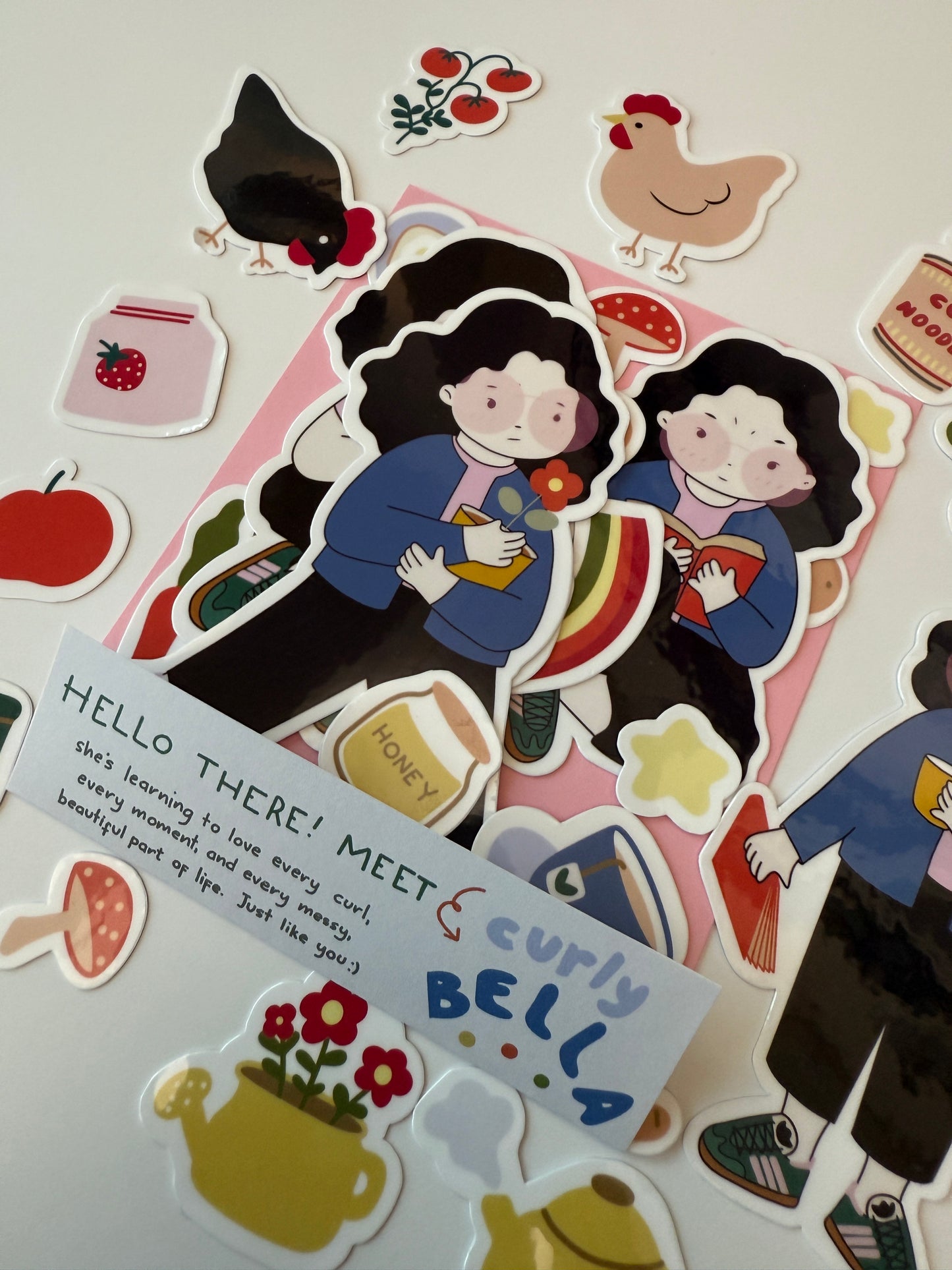 Curly Bella – Die-Cut Sticker Set | Waterproof & Weatherproof