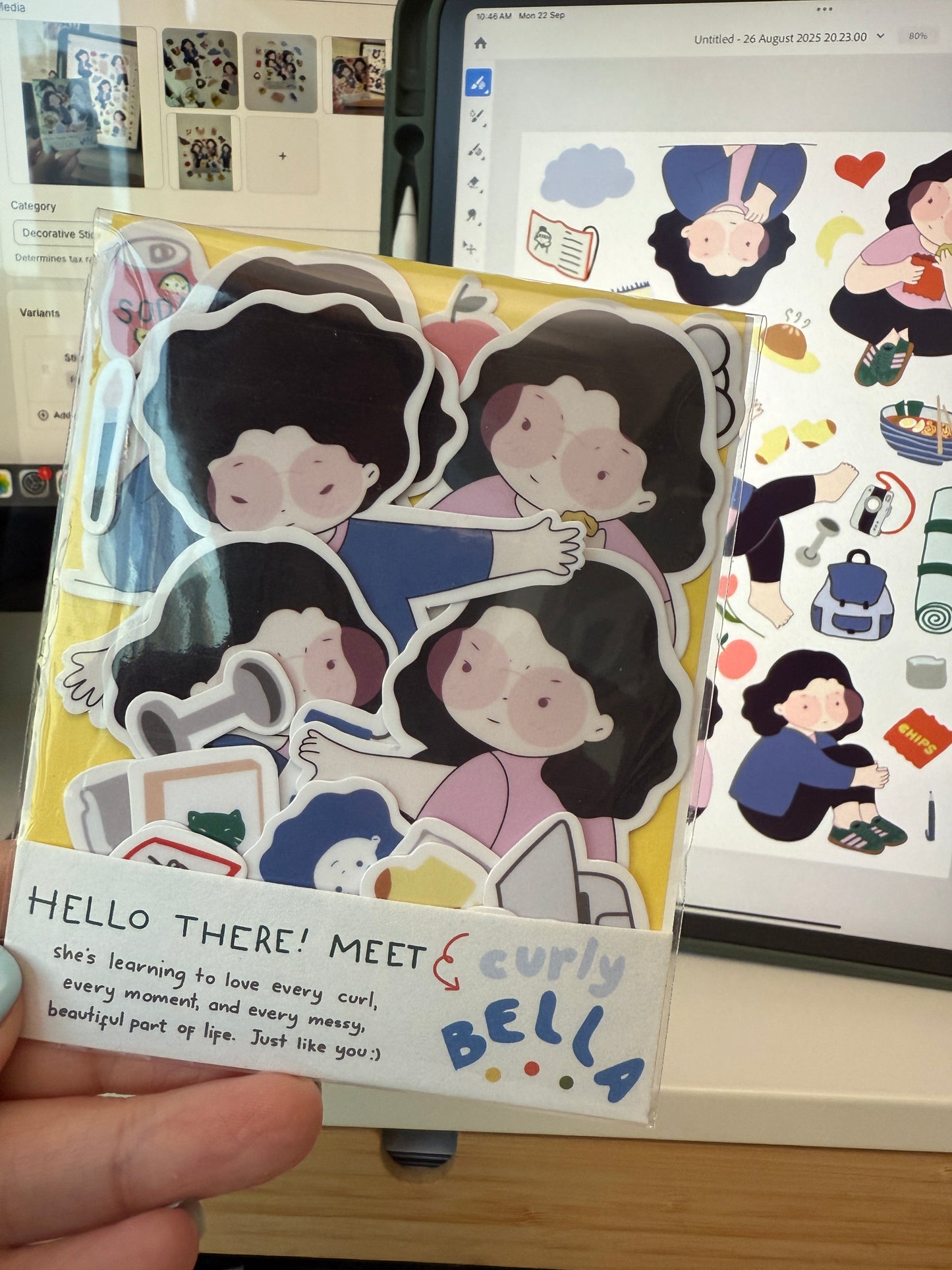 Curly Bella – Die-Cut Sticker Set | Waterproof & Weatherproof