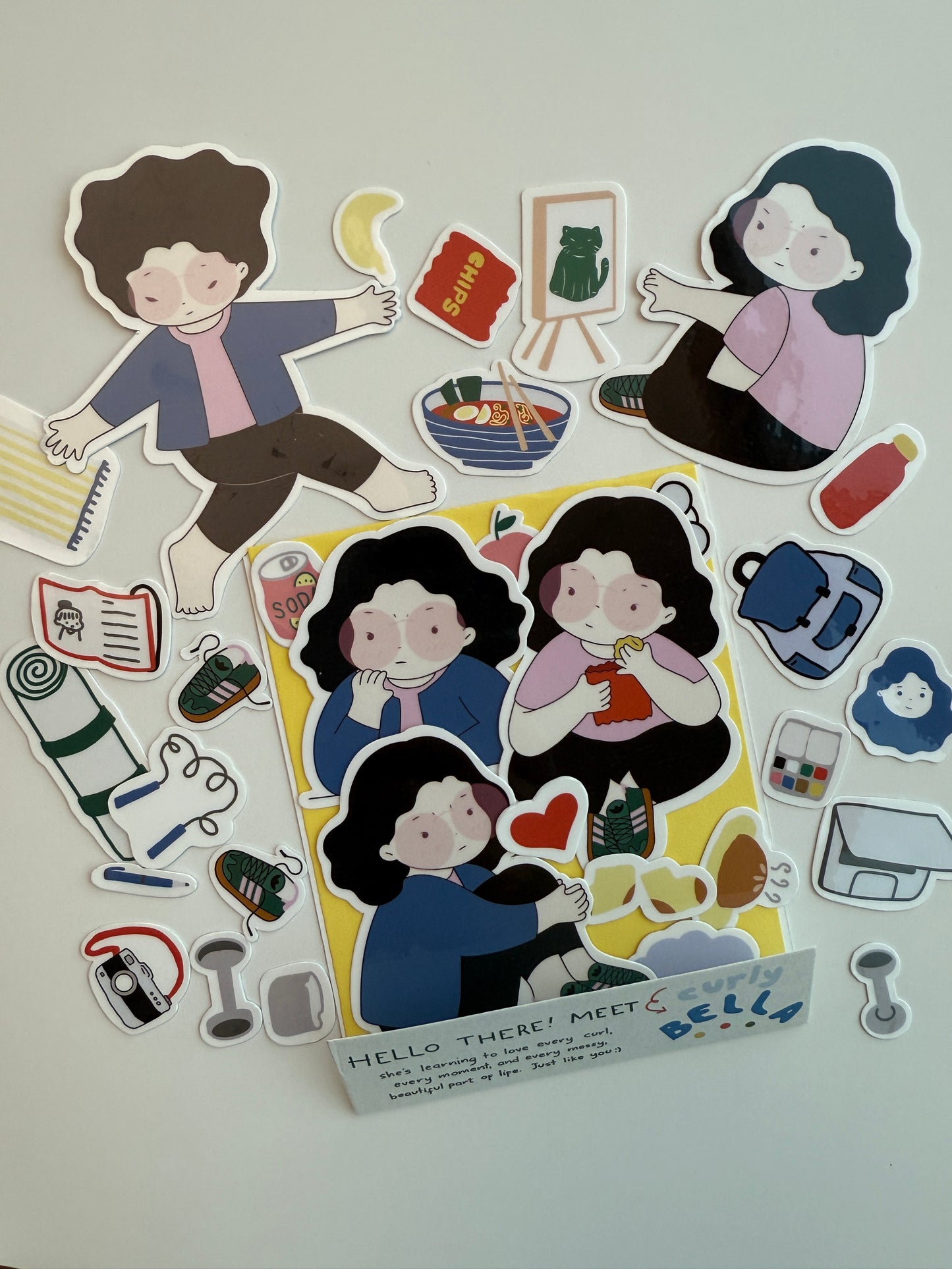 Curly Bella – Die-Cut Sticker Set | Waterproof & Weatherproof