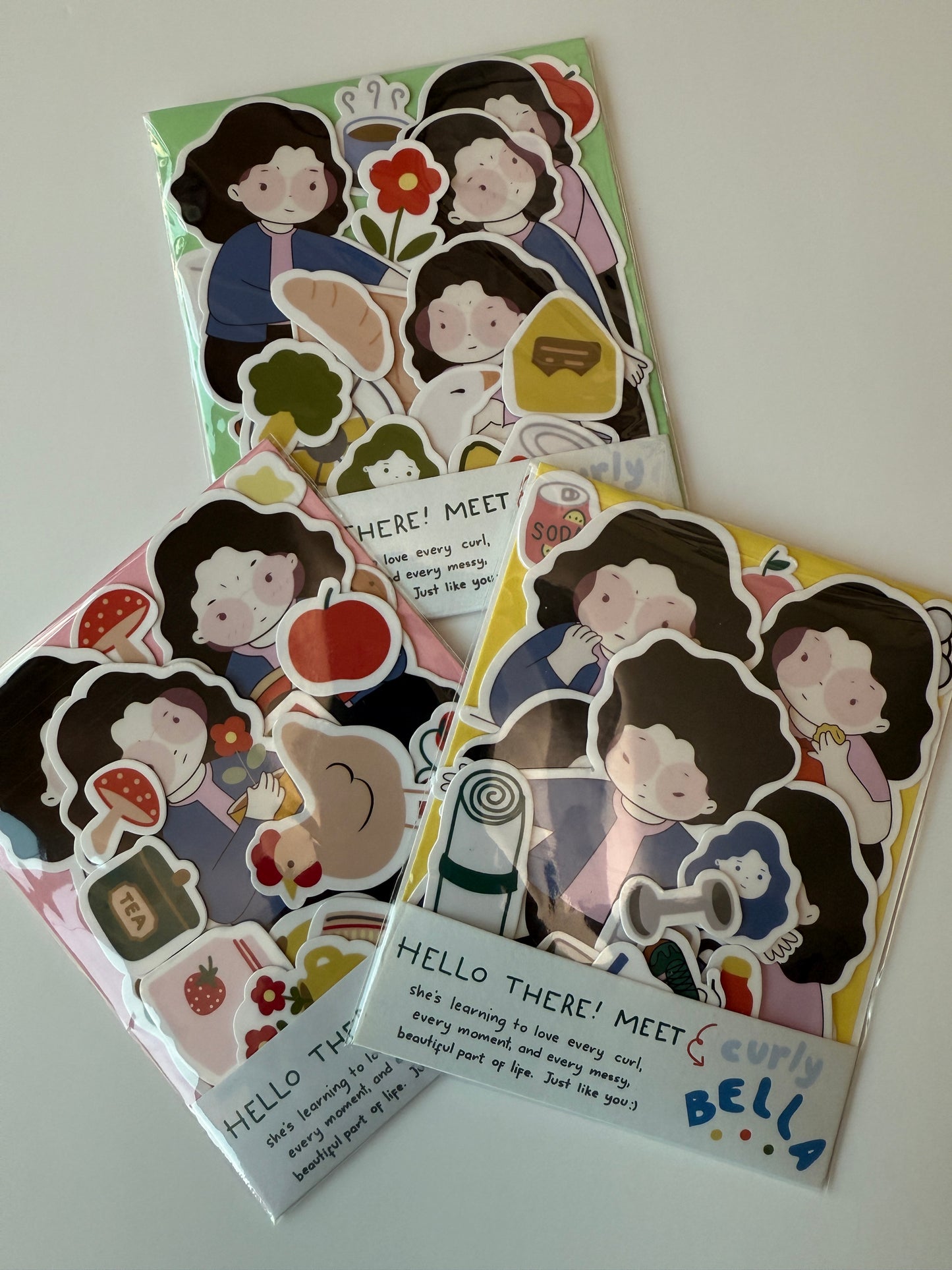 Curly Bella – Die-Cut Sticker Set | Waterproof & Weatherproof