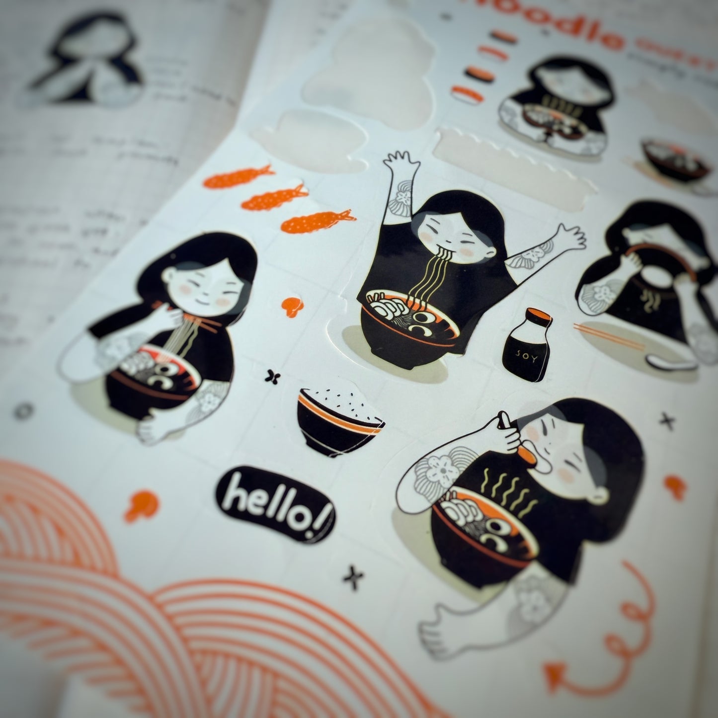 Noodle Quest Vinyl Sticker Sheet - White