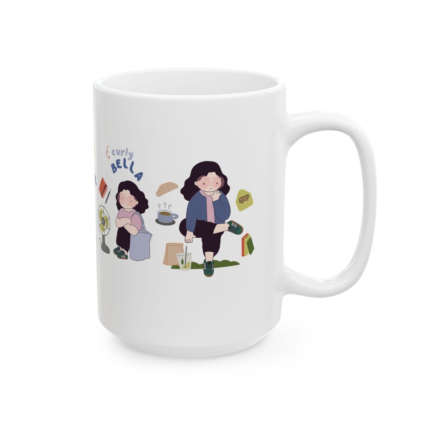 Curly Bella - Ceramic Mug 15 oz