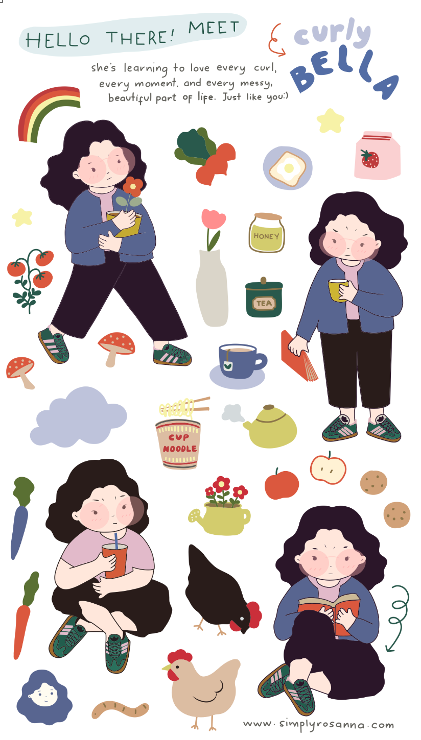 Curly Bella - Sticker Sheet