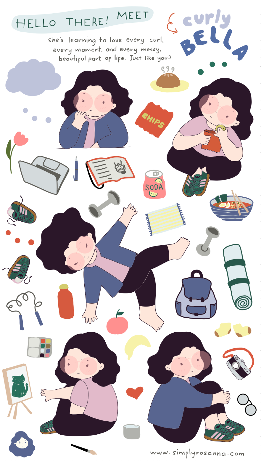 Curly Bella - Sticker Sheet