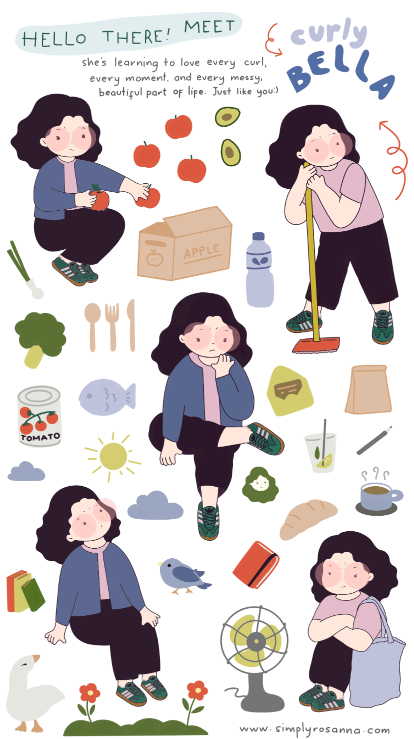 Curly Bella - Sticker Sheet